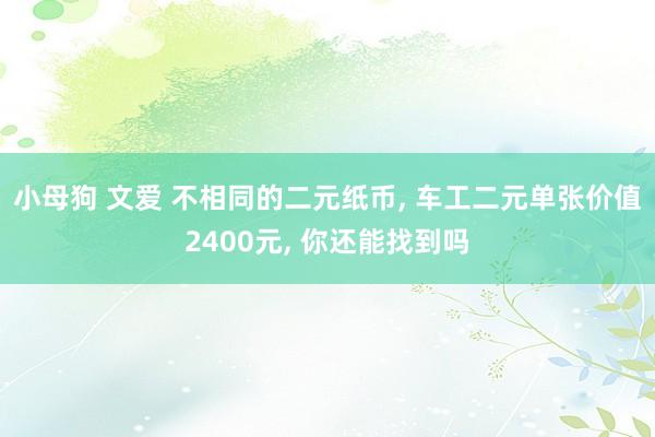 小母狗 文爱 不相同的二元纸币， 车工二元单张价值2400元， 你还能找到吗