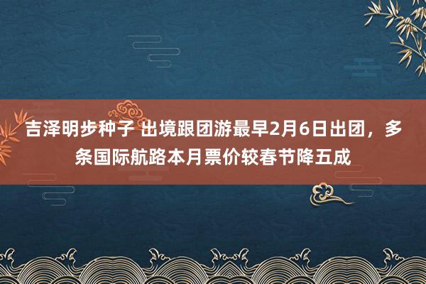 吉泽明步种子 出境跟团游最早2月6日出团，多条国际航路本月票价较春节降五成