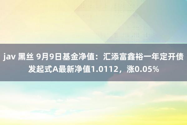 jav 黑丝 9月9日基金净值：汇添富鑫裕一年定开债发起式A最新净值1.0112，涨0.05%