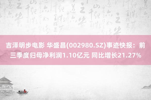 吉泽明步电影 华盛昌(002980.SZ)事迹快报：前三季度归母净利润1.10亿元 同比增长21.27%