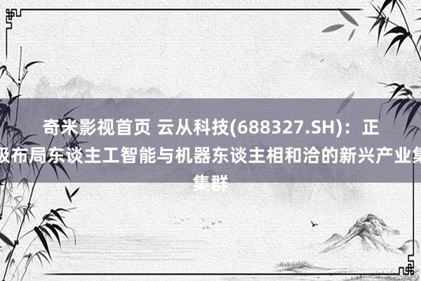 奇米影视首页 云从科技(688327.SH)：正积极布局东谈主工智能与机器东谈主相和洽的新兴产业集群