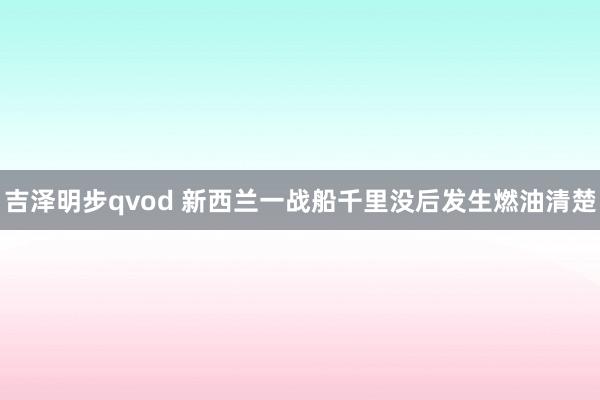 吉泽明步qvod 新西兰一战船千里没后发生燃油清楚