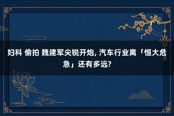 妇科 偷拍 魏建军尖锐开炮， 汽车行业离「恒大危急」还有多远?