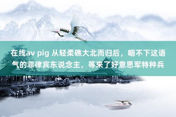 在线av pig 从轻柔礁大北而归后，咽不下这语气的菲律宾东说念主，等来了好意思军特种兵