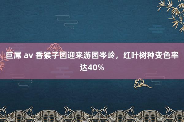 巨屌 av 香猴子园迎来游园岑岭，红叶树种变色率达40%