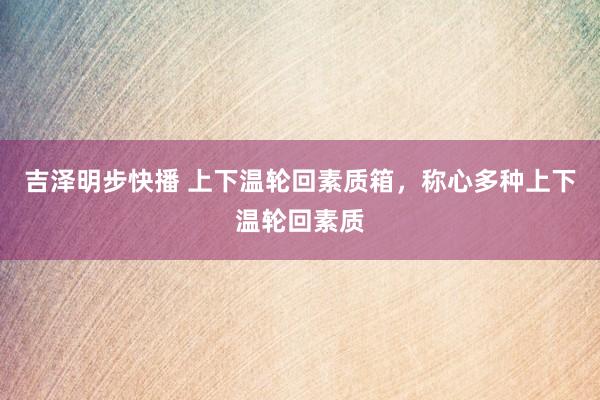 吉泽明步快播 上下温轮回素质箱，称心多种上下温轮回素质