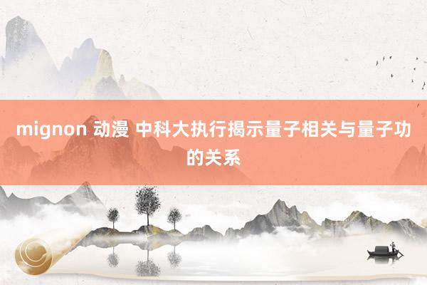 mignon 动漫 中科大执行揭示量子相关与量子功的关系