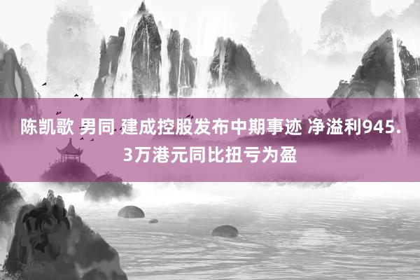 陈凯歌 男同 建成控股发布中期事迹 净溢利945.3万港元同比扭亏为盈