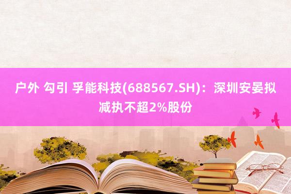 户外 勾引 孚能科技(688567.SH)：深圳安晏拟减执不超2%股份