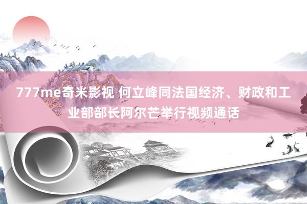 777me奇米影视 何立峰同法国经济、财政和工业部部长阿尔芒举行视频通话