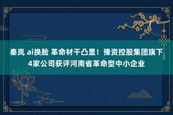 秦岚 ai换脸 革命材干凸显！豫资控股集团旗下4家公司获评河南省革命型中小企业