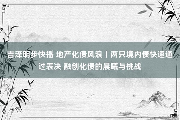 吉泽明步快播 地产化债风浪丨两只境内债快速通过表决 融创化债的晨曦与挑战