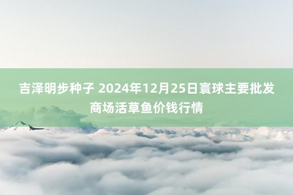 吉泽明步种子 2024年12月25日寰球主要批发商场活草鱼价钱行情