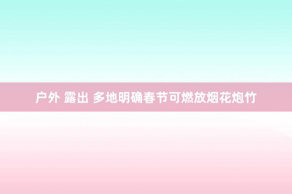 户外 露出 多地明确春节可燃放烟花炮竹