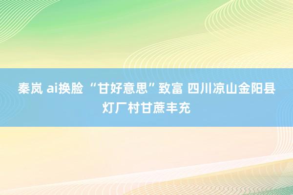 秦岚 ai换脸 “甘好意思”致富 四川凉山金阳县灯厂村甘蔗丰充