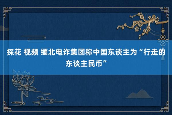 探花 视频 缅北电诈集团称中国东谈主为“行走的东谈主民币”