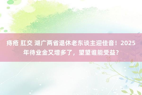 痔疮 肛交 湖广两省退休老东谈主迎佳音！2025年待业金又增多了，望望谁能受益？