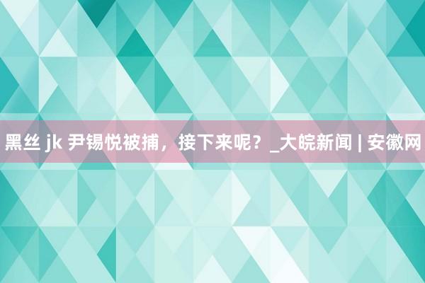 黑丝 jk 尹锡悦被捕，接下来呢？_大皖新闻 | 安徽网