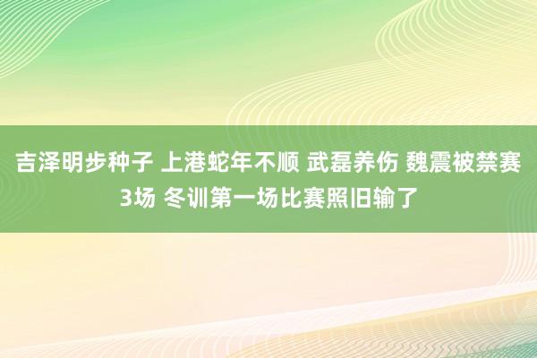 吉泽明步种子 上港蛇年不顺 武磊养伤 魏震被禁赛3场 冬训第一场比赛照旧输了